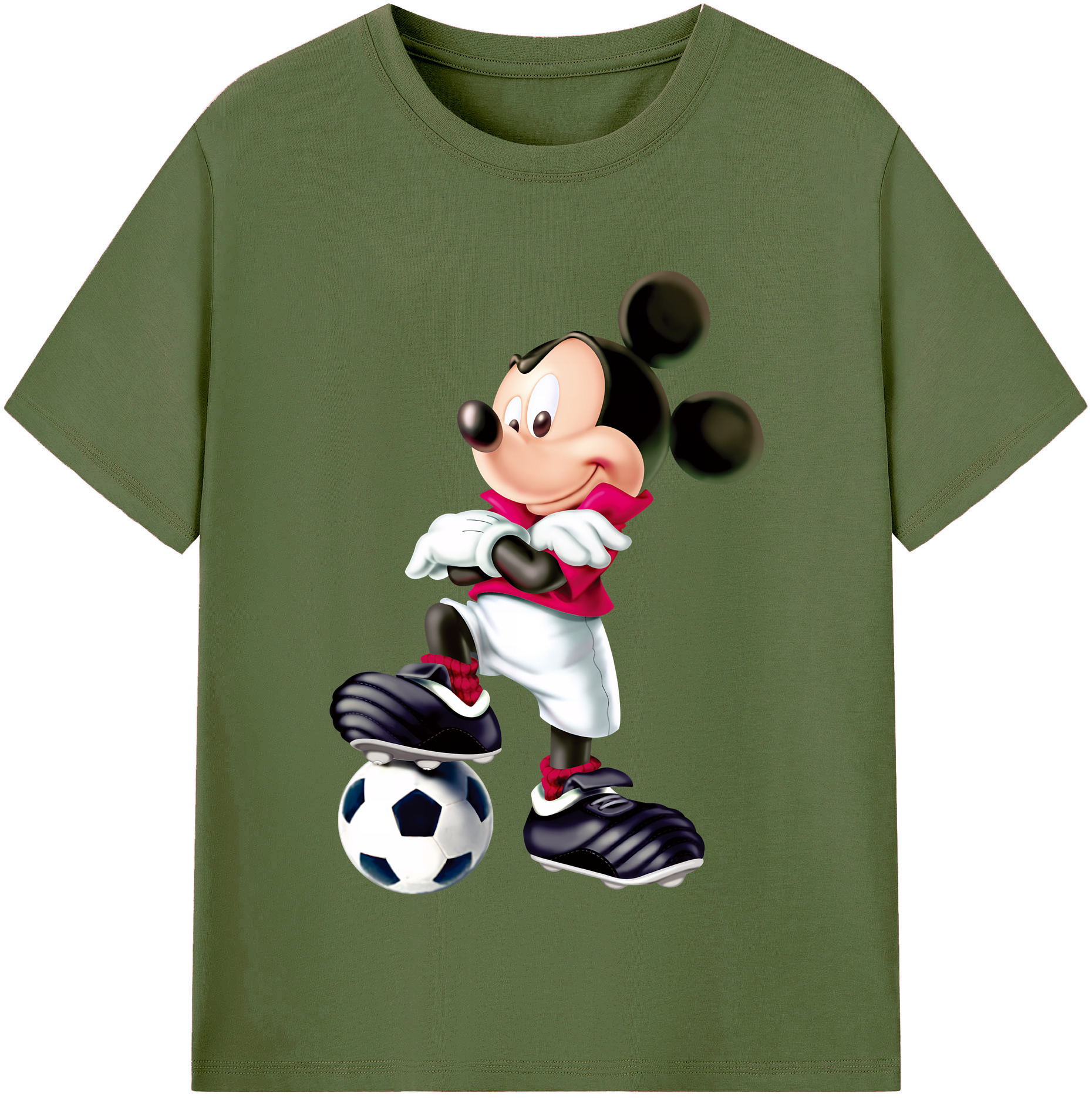 （画像用） ミッキーマウス Mickey Mouse 綿100％半袖Tシャツ（フロントプリント）